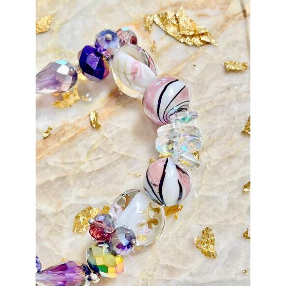 Purple Crystal Beaded Bracelet Set - Picture 10 of 16